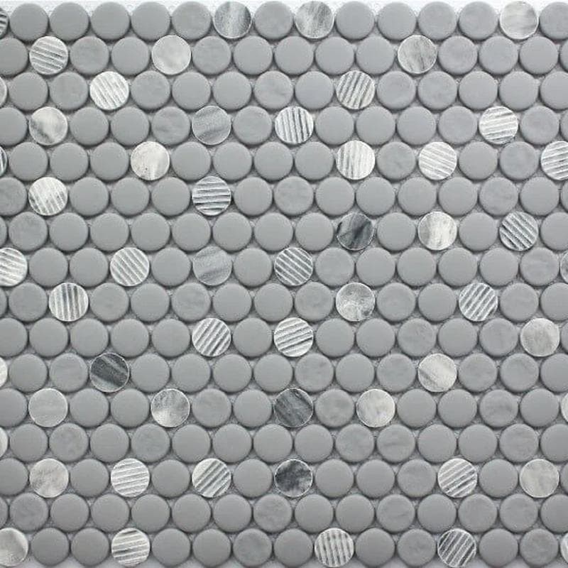 Rockart Gray Granite Penny Round 12x12 Mosaic - Image 1