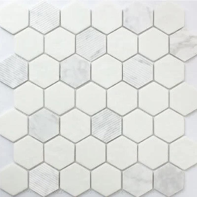 Rockart Carrara Hexagon 12x12 Mosaic - Image 1
