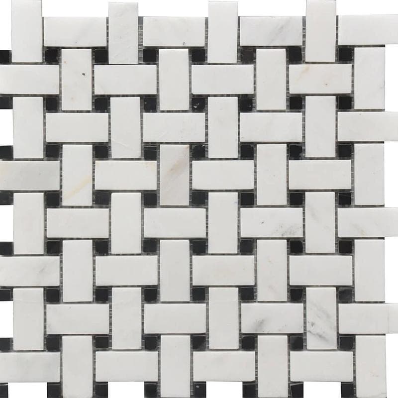 Rockart Basket Weave Marble BW MOS 12x12 - Image 1