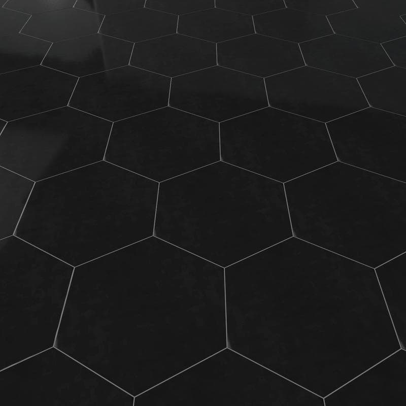 Casablanca Solid Black 8x9 Hexagon - Image 5