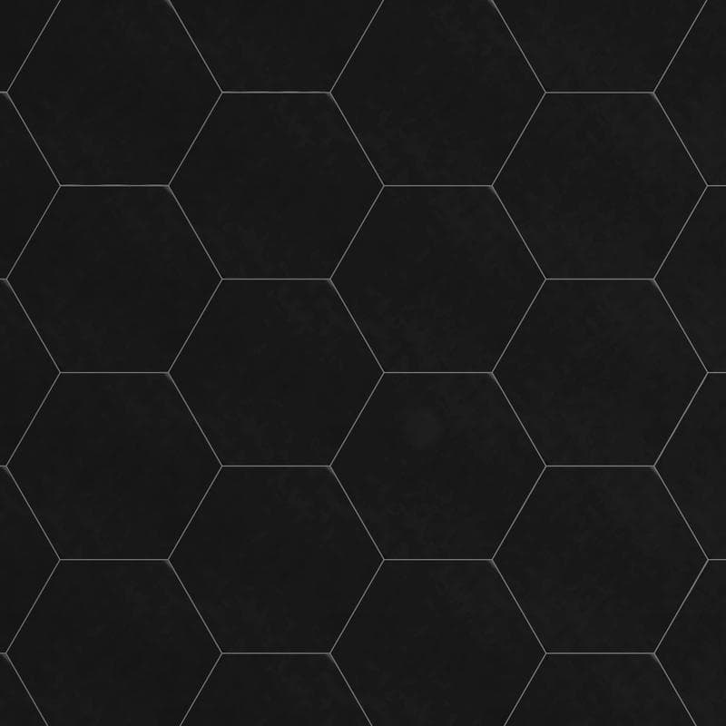 Casablanca Solid Black 8x9 Hexagon - Image 6