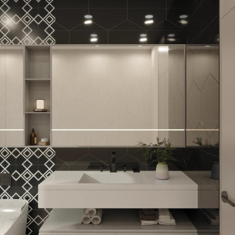 Casablanca Solid Black 8x9 Hexagon - Image 8