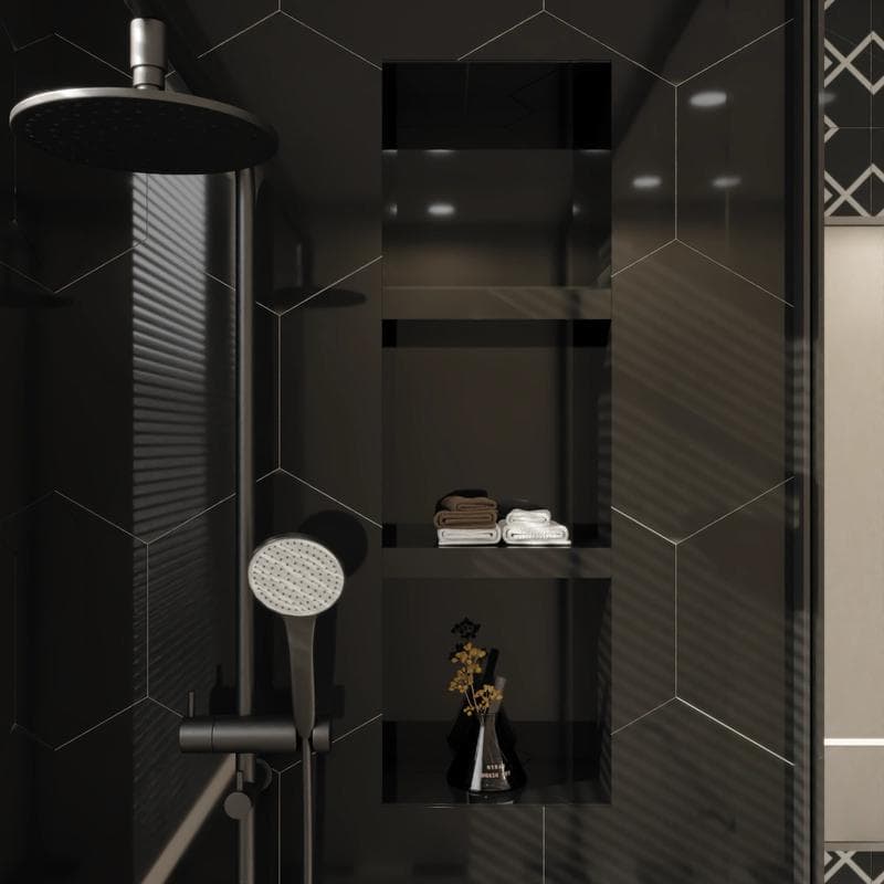 Casablanca Solid Black 8x9 Hexagon - Image 9