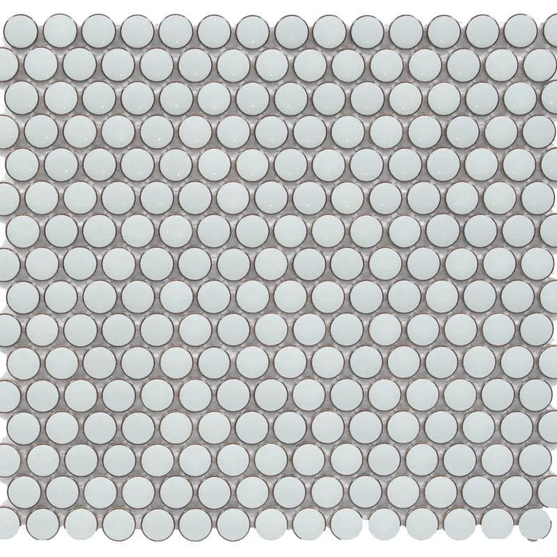 Color Collection Mosaics+ Bright Mint Green Penny Round 12x12 - Image 1