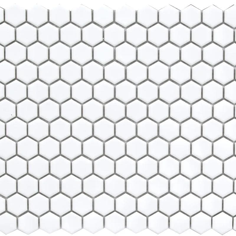 Color Collection Mosaics Matte White 12x12 Hexagon 1x1 - Image 1