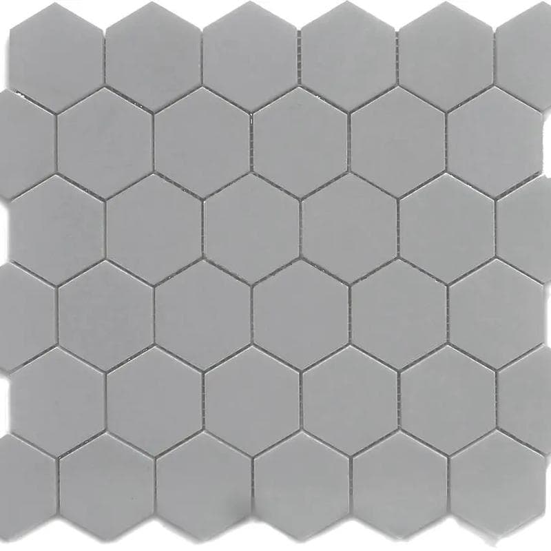 Color Collection Mosaics Matte Gray 12x12 Hexagon 2x2 - Image 1