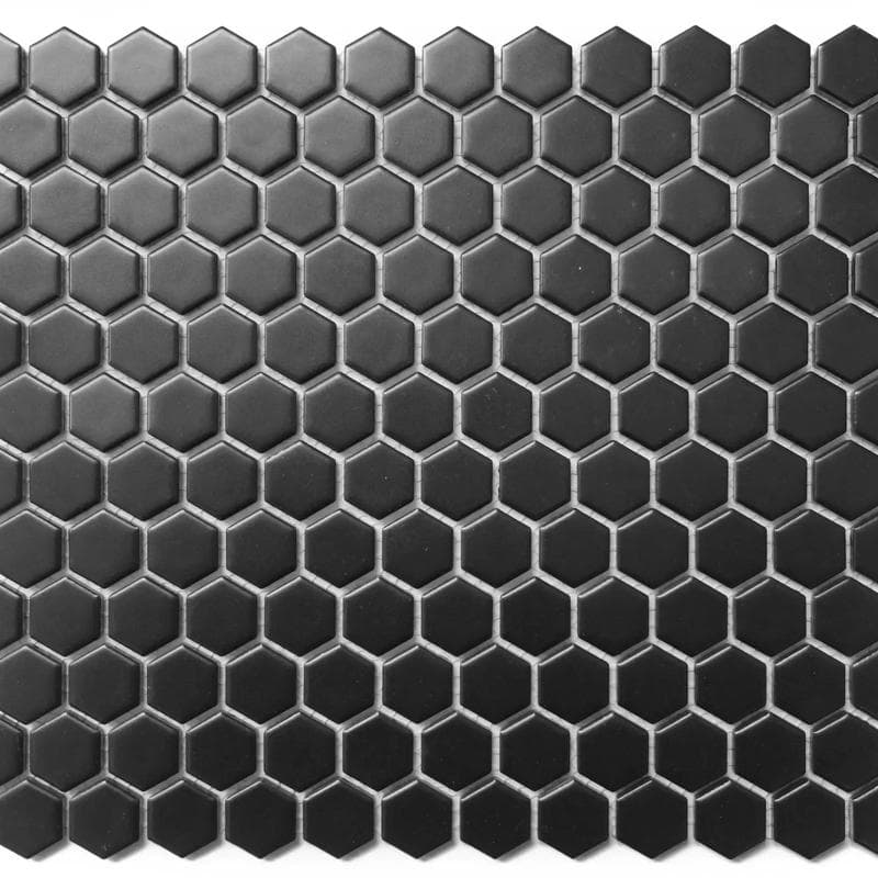 Color Collection Mosaics Matte Black 12x12 Hexagon 1x1 - Image 1