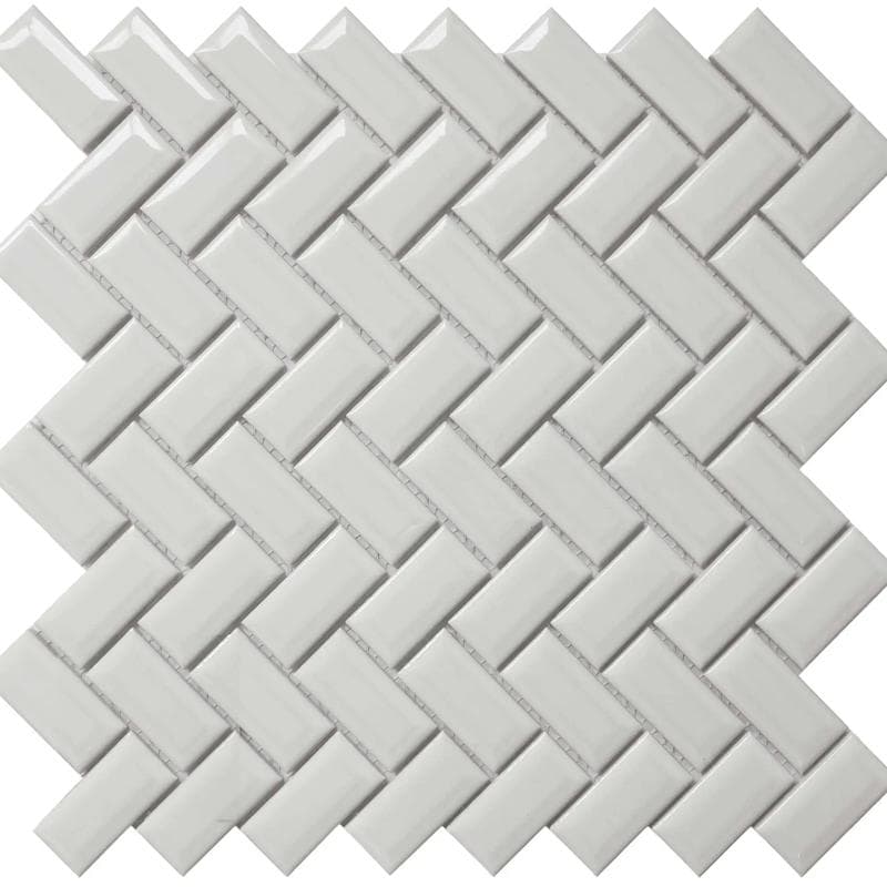 Color Collection Mosaics Bright White 12x12 Diamond Herring - Image 1