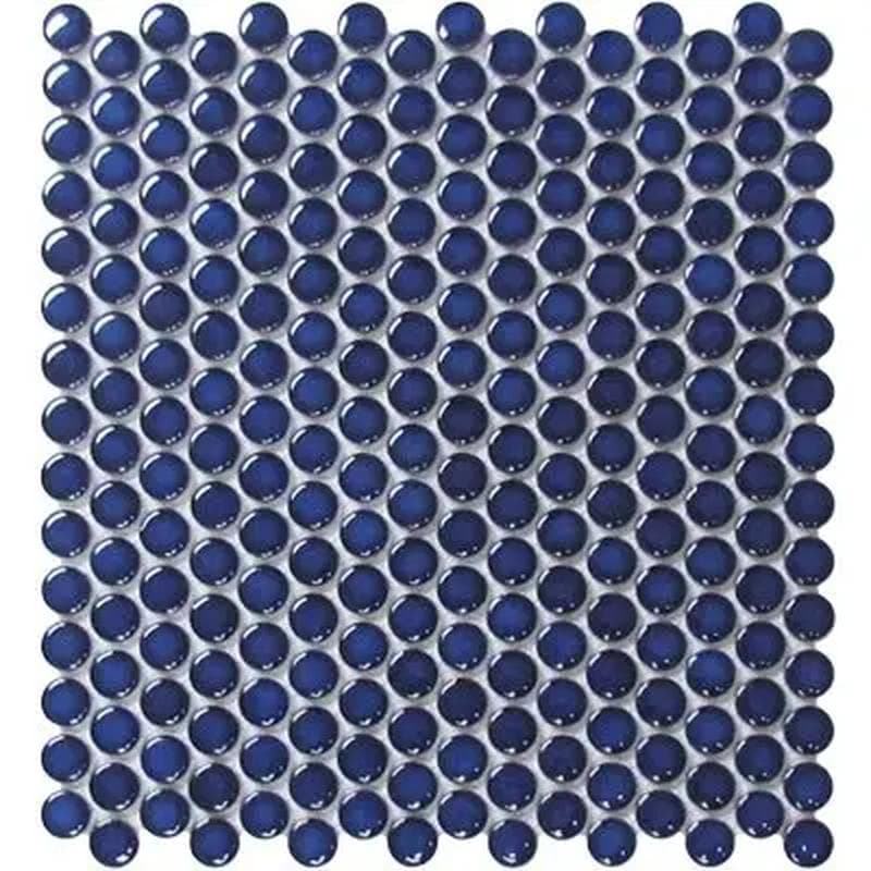 Color Collection Mosaics Bright Cobalt Penny Round 12x12 - Image 1