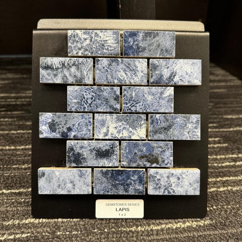 Aquabella Gemstones Lapis 1x2 Porcelain Mosaic 12"x12" Pool Tile - Image 14