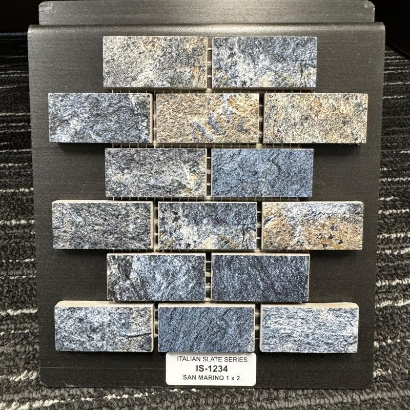 Aquabella Italian Slate San Marino 1x2 Porcelain Mosaic 12"x12" Pool Tile (IS-1234) - Image 14