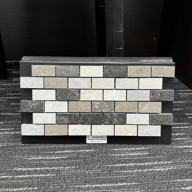 Aquabella Stone Age Broken 1x2 Porcelain Mosaic 12"x12" Pool Tile - Image 14