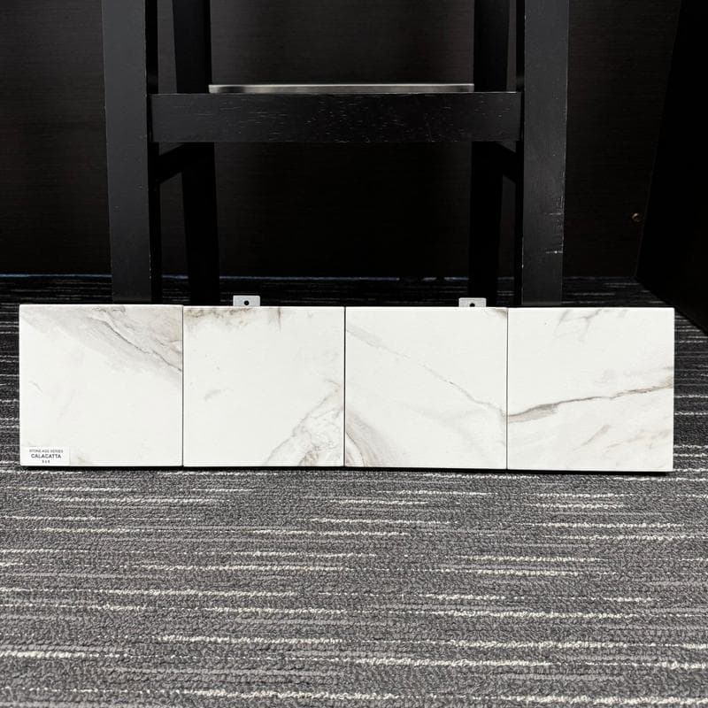 Aquabella Stone Age Calacatta 6x6 Porcelain Bullnose Pool Tile - Image 2