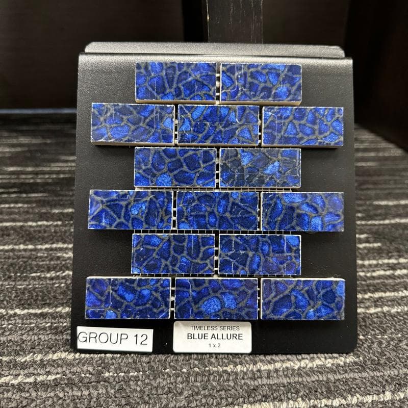 Aquabella Timeless Blue Allure 1x2 Porcelain Mosaic 12"x12" Pool Tile - Image 14