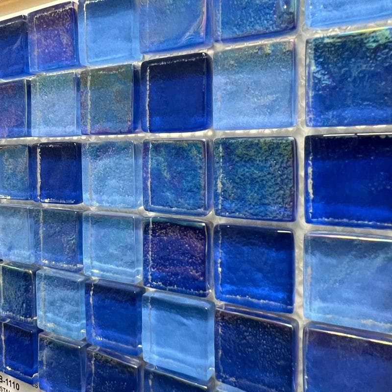 Aquabella Aurora Borealis Crystal 1x1 Glass Mosaic 12"x12" Pool Tile (AB-1110) - Image 2
