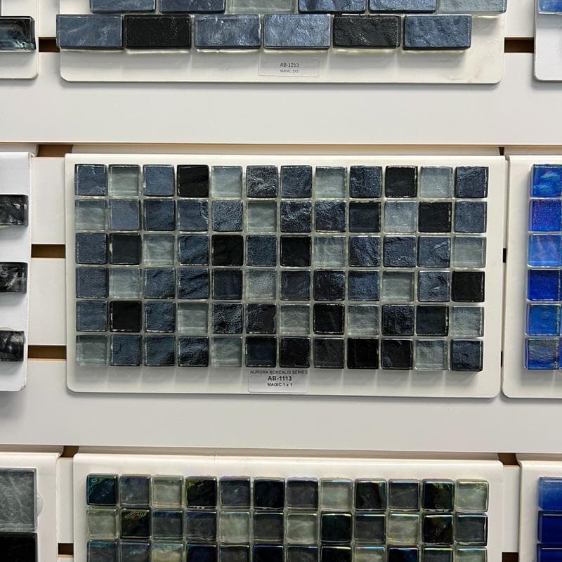 Aquabella Aurora Borealis Magic 1x1 Glass Mosaic 12"x12" Pool Tile (AB-1113) - Image 2