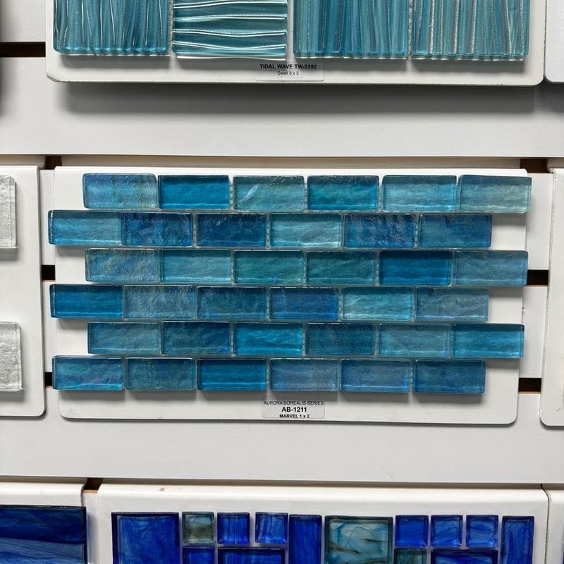 Aquabella Aurora Borealis Marvel 1x2 Glass Mosaic 12"x12" Pool Tile (AB-1211) - Image 14