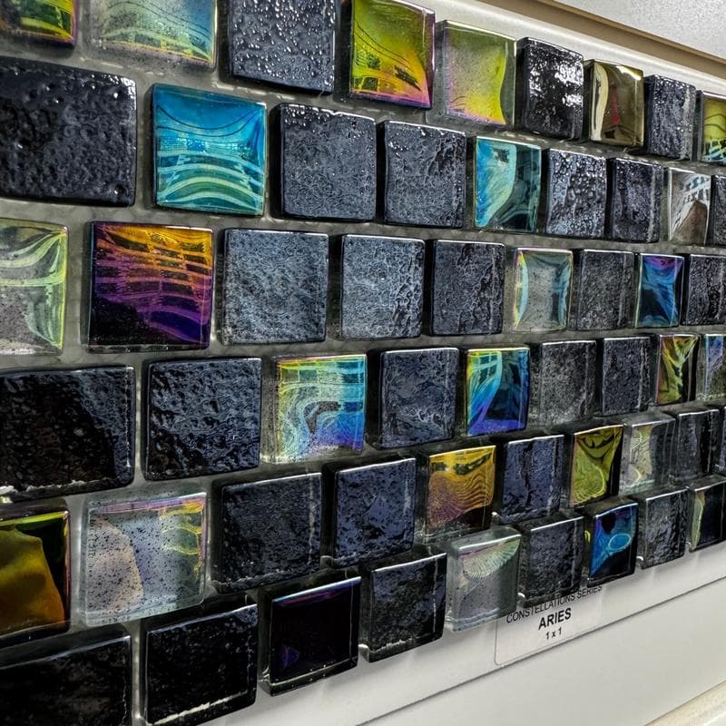 Aquabella Constellations Aries 1x1 Glass Mosaic 12"x12" Pool Tile - Image 3