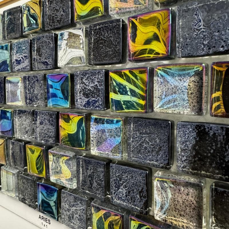 Aquabella Constellations Aries 1x1 Glass Mosaic 12"x12" Pool Tile - Image 4