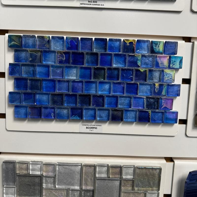 Aquabella Constellations Scorpio 1x1 Glass Mosaic 12"x12" Pool Tile - Image 2