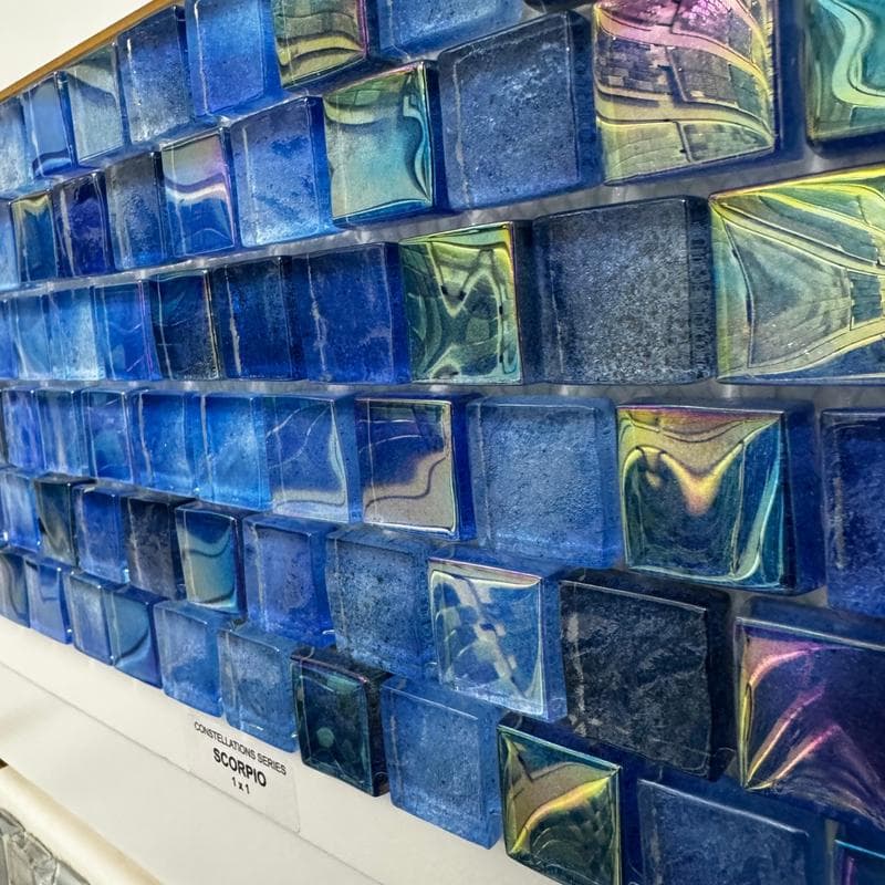 Aquabella Constellations Scorpio 1x1 Glass Mosaic 12"x12" Pool Tile - Image 3