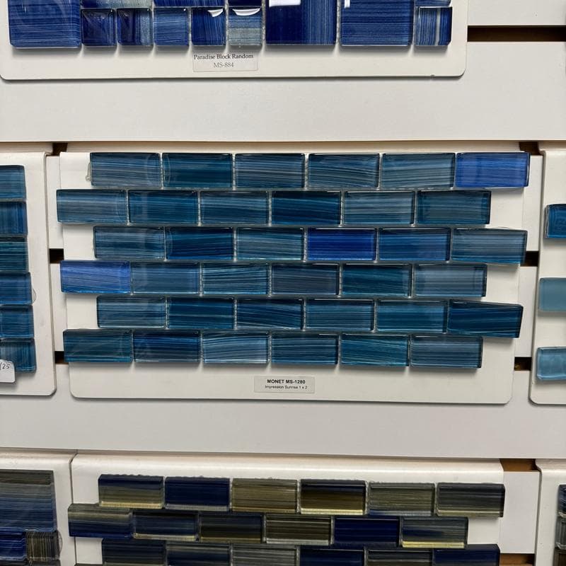 Aquabella Monet Impression 1x2 Glass Mosaic 12"x12" Pool Tile (MS-1280) - Image 14