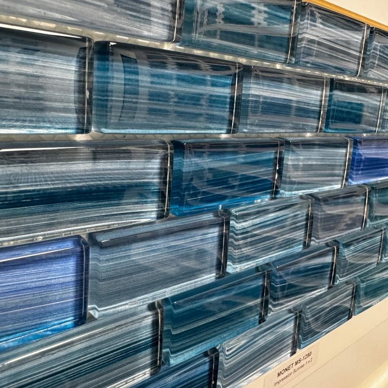 Aquabella Monet Impression 1x2 Glass Mosaic 12"x12" Pool Tile (MS-1280) - Image 16