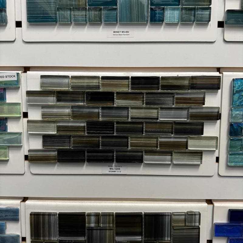 Aquabella Monet Stormy 1x2 Glass Mosaic 12"x12" Pool Tile (MS-1285) - Image 13