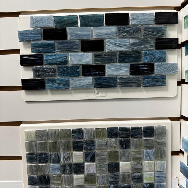 Aquabella North Seas Polar 1x2 Glass Mosaic 12"x12" Pool Tile (NS-1210) - Image 2