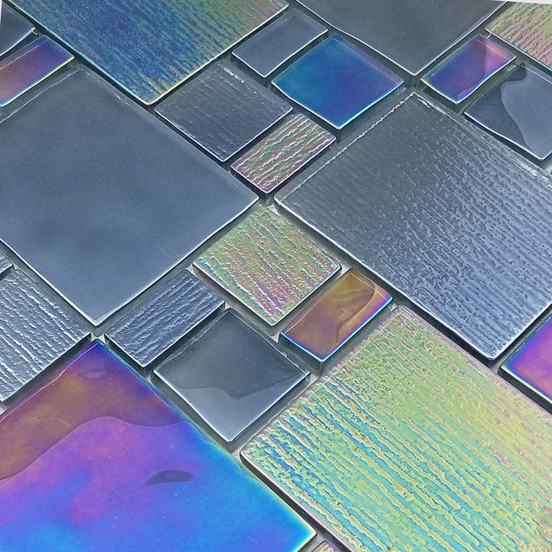 Avalon Gray Mixed Glass Mosaic 12"x12" Pool Tile - Image 2