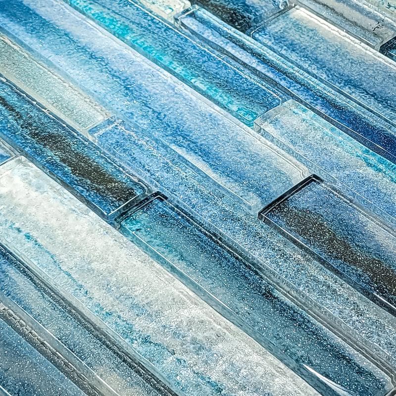 Coastal Sands Tidal Blue Mixed Glass Mosaic 12"x12" Pool Tile - Image 3