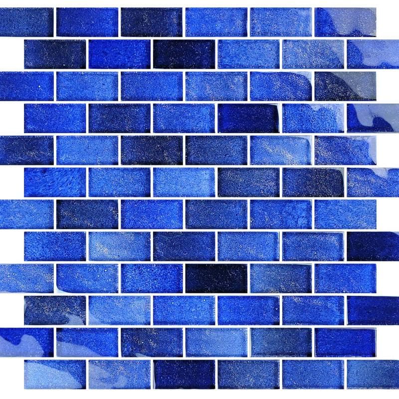 Crystal Waters Deep Sea 1x2 Glass Mosaic 12"x12" Pool Tile - Image 2