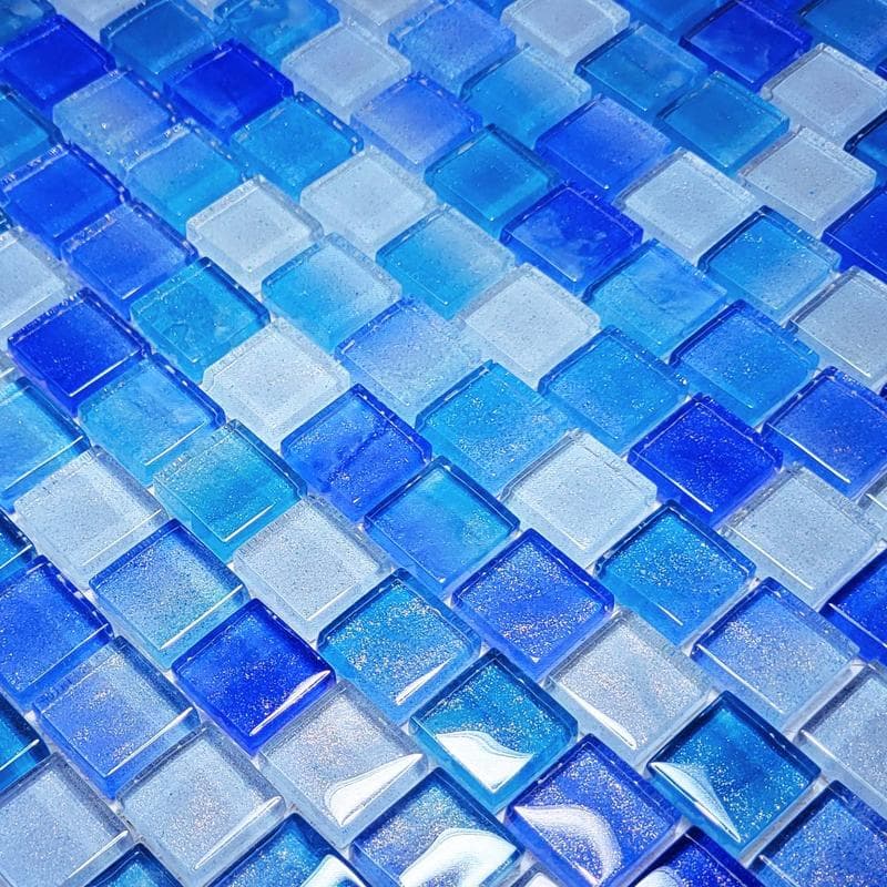 Crystal Waters Surf 1x1 Glass Mosaic 12"x12" Pool Tile - Image 3