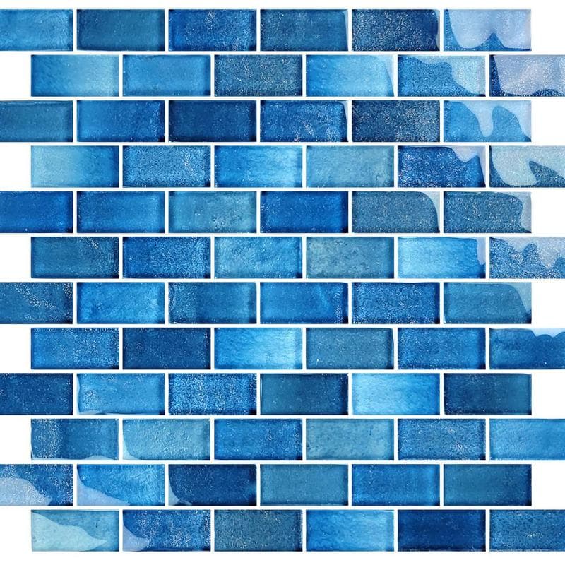 Crystal Waters Gulf Stream 1x2 Glass Mosaic 12"x12" Pool Tile - Image 2