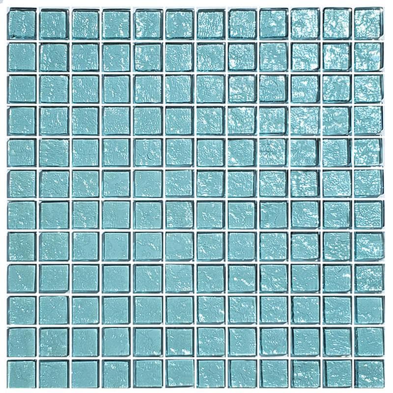 Galaxy Aquamarine 1x1 Glass Mosaic 12"x12" Pool Tile - Image 1