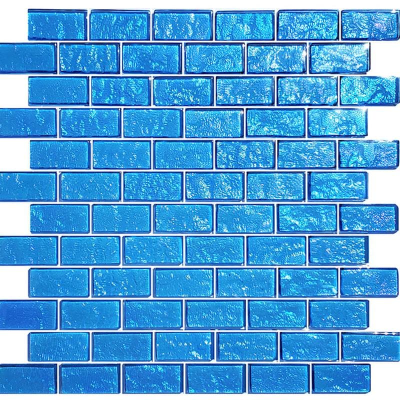 Galaxy Blue 1x2 Glass Mosaic 12"x12" Pool Tile - Image 2