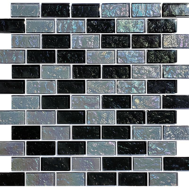Galaxy Slate Blend 1x2 Glass Mosaic 12"x12" Pool Tile - Image 2