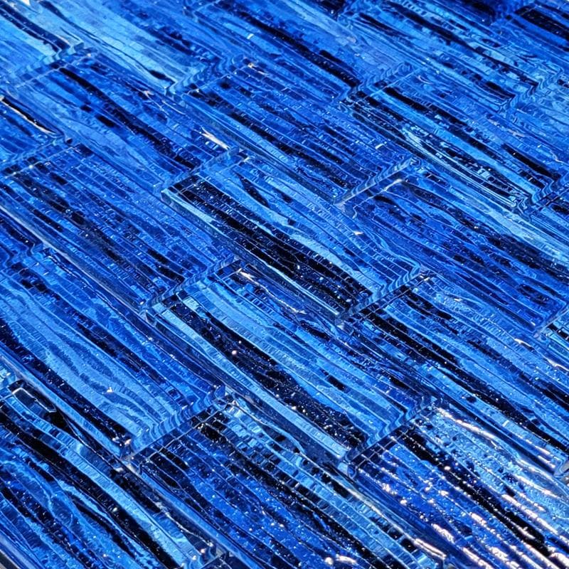 Mirage Marina Blue 1.5x3 Glass Mosaic 12"x12" Pool Tile - Image 2