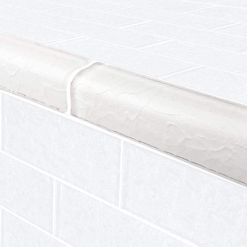 Moonscape Trim White Glass Bullnose Pool Tile (Covering 1 Linear Foot) - Image 1