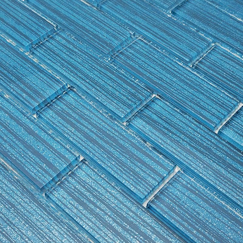 Pinnacle Metallic Blue 1.5x4 Glass Mosaic 12"x12" Pool Tile - Image 3