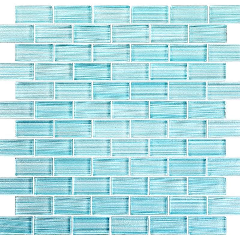 Watercolors Seafoam Blend 1x2 Glass Mosaic 12"x12" Pool Tile - Image 2