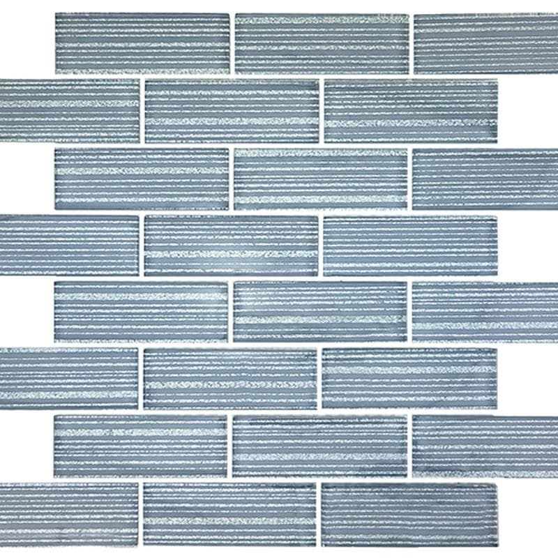 Pinnacle Metallic Gray 1.5x4 Glass Mosaic 12"x12" Pool Tile - Image 2
