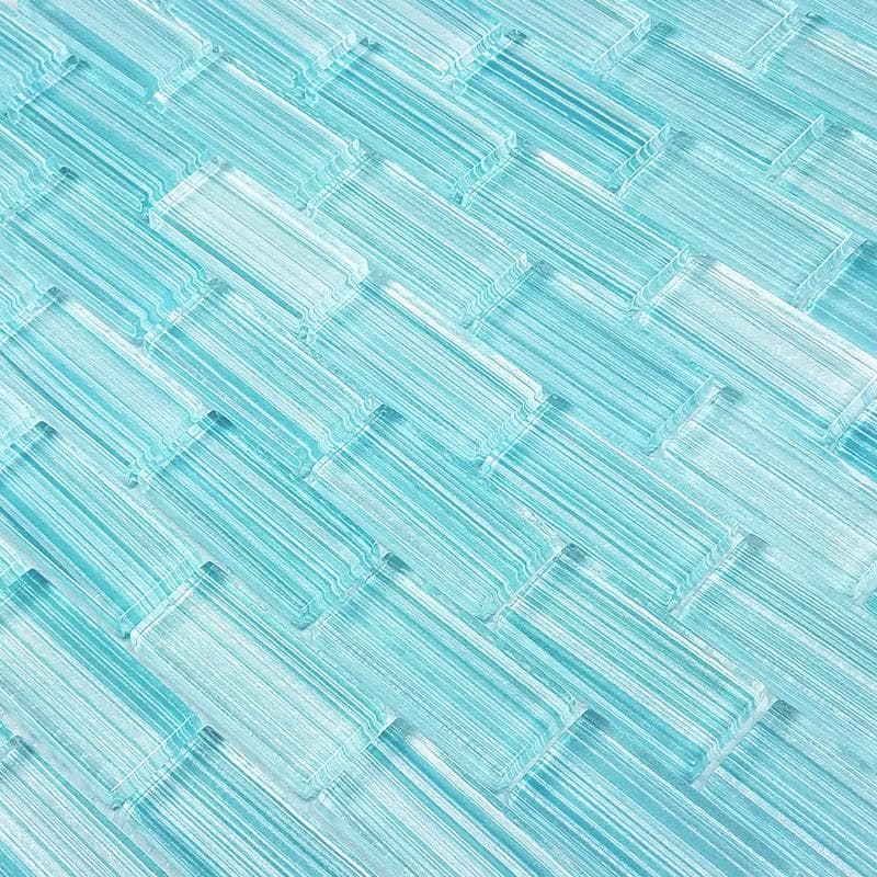 Watercolors Seafoam Blend 1x2 Glass Mosaic 12"x12" Pool Tile - Image 3