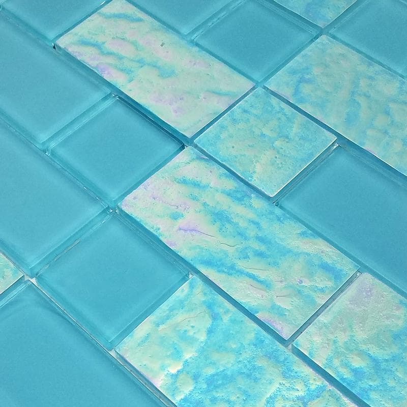 Twilight Turquoise Mixed Glass Mosaic 12"x12" Pool Tile - Image 2