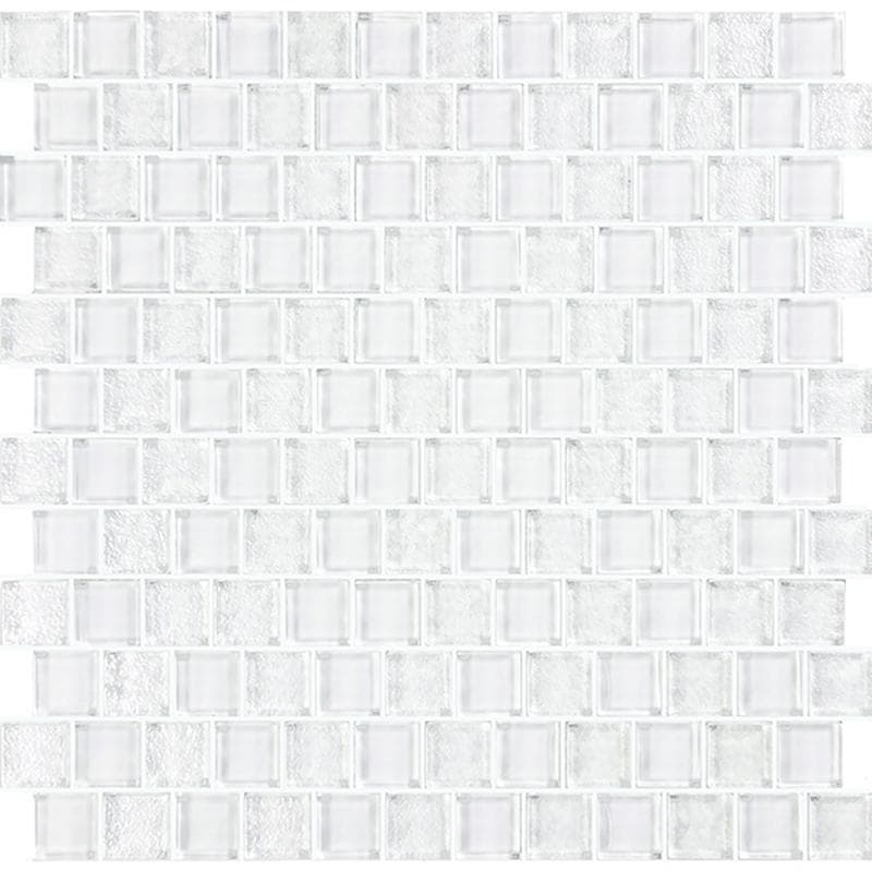 Signature Bright White 1x1 Glass Mosaic 12"x12" Pool Tile - Image 2