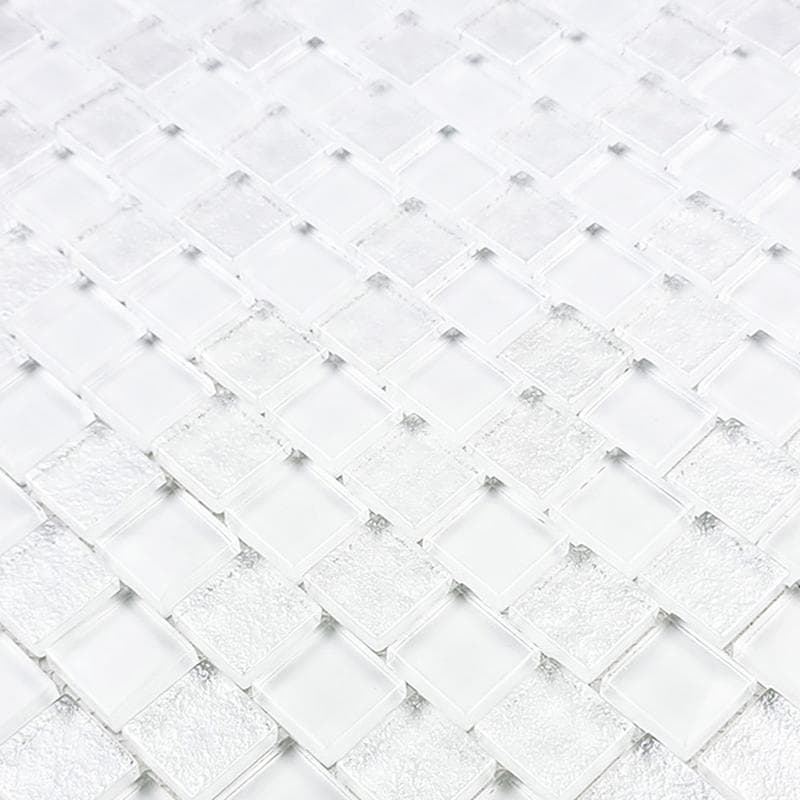Signature Bright White 1x1 Glass Mosaic 12"x12" Pool Tile - Image 3