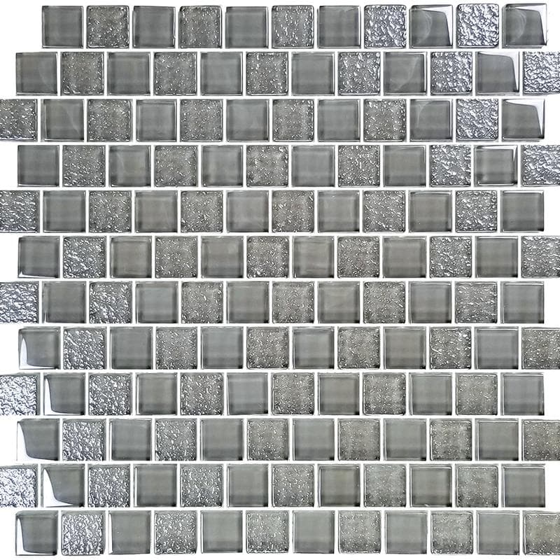 Signature Gray 1x1 Glass Mosaic 12"x12" Pool Tile - Image 2