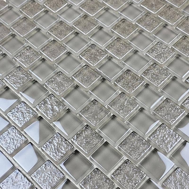Signature Gray 1x1 Glass Mosaic 12"x12" Pool Tile - Image 3