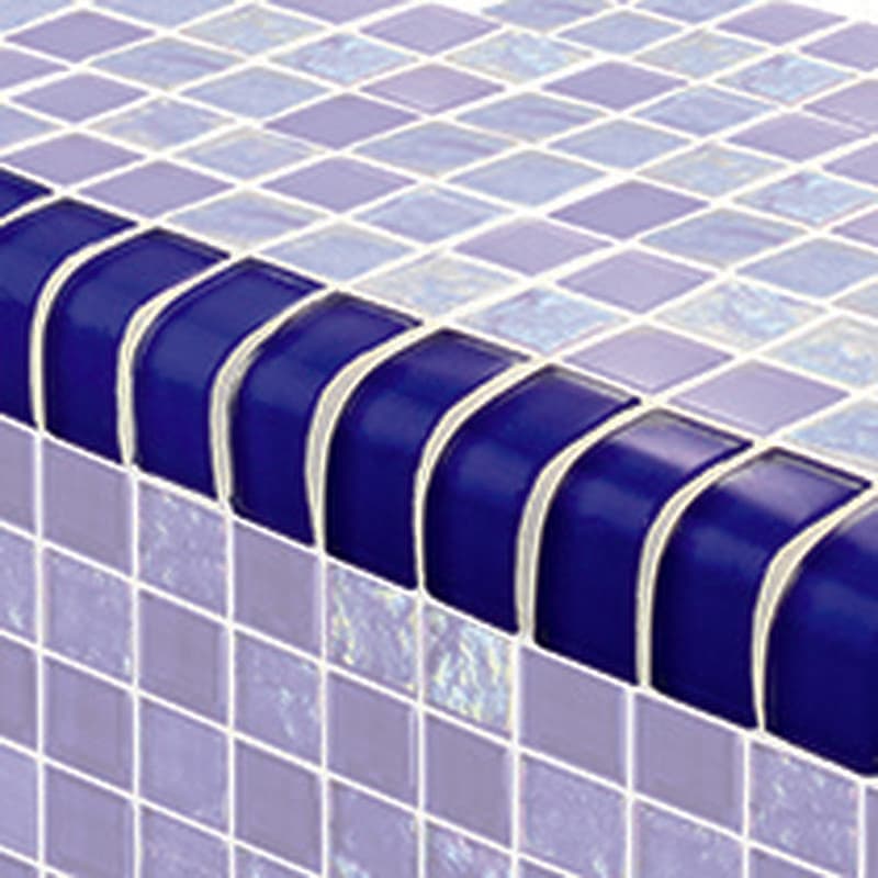 Twilight Trim Royal Blue 1x2 Glass Bullnose Pool Tile (Covering 1 Linear Foot) - Image 1