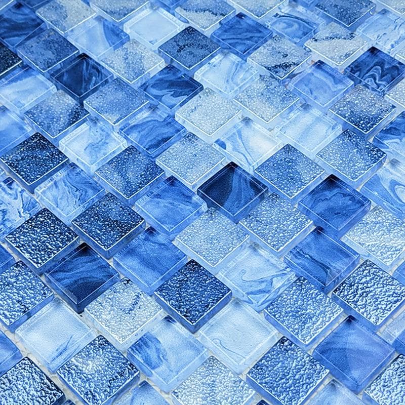 Signature Lapis Blue 1x1 Glass Mosaic 12"x12" Pool Tile - Image 3